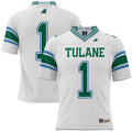 #1 Tulane Green Wave Football Jersey - White