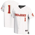 #1 USC Trojans Adult Lightweight Collegiate Baseball Fashion Jersey - White