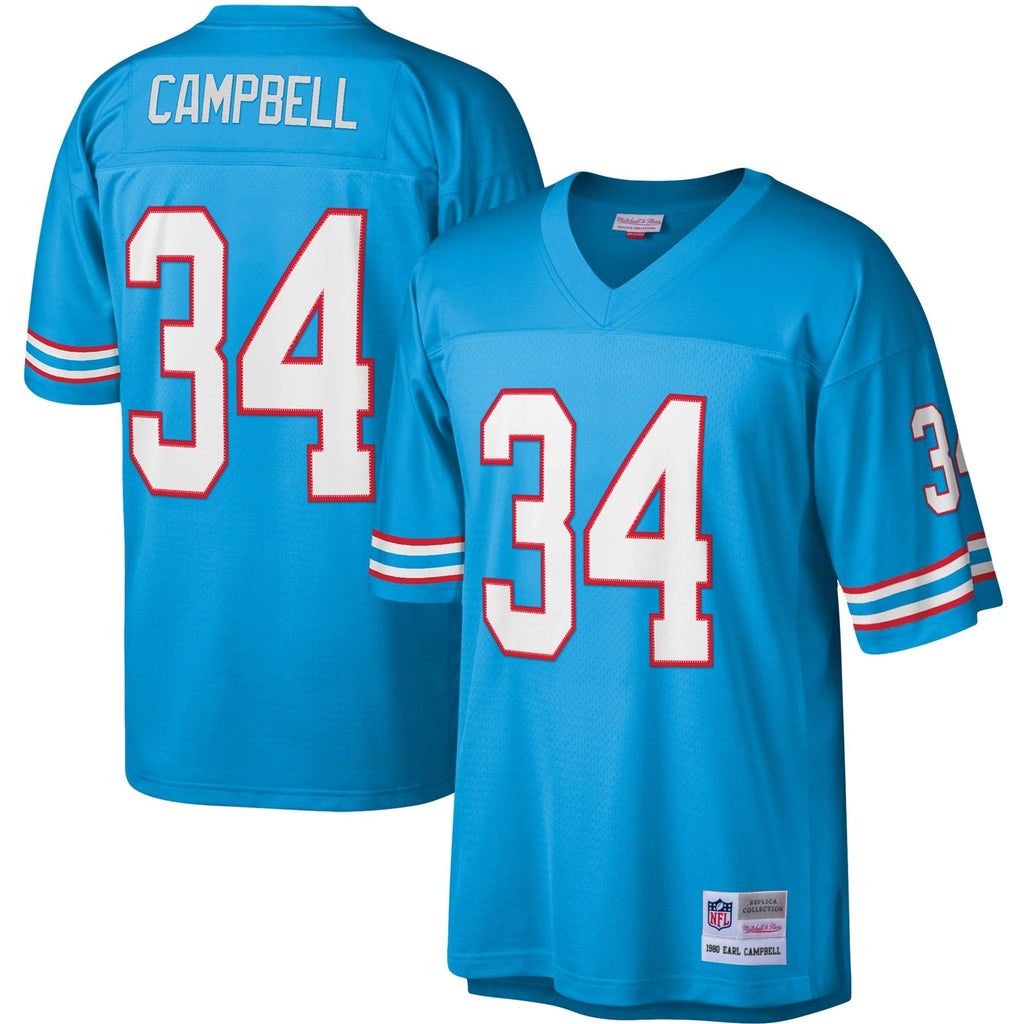 Houston Oilers Earl Campbell Light Blue Legacy Replica Jersey