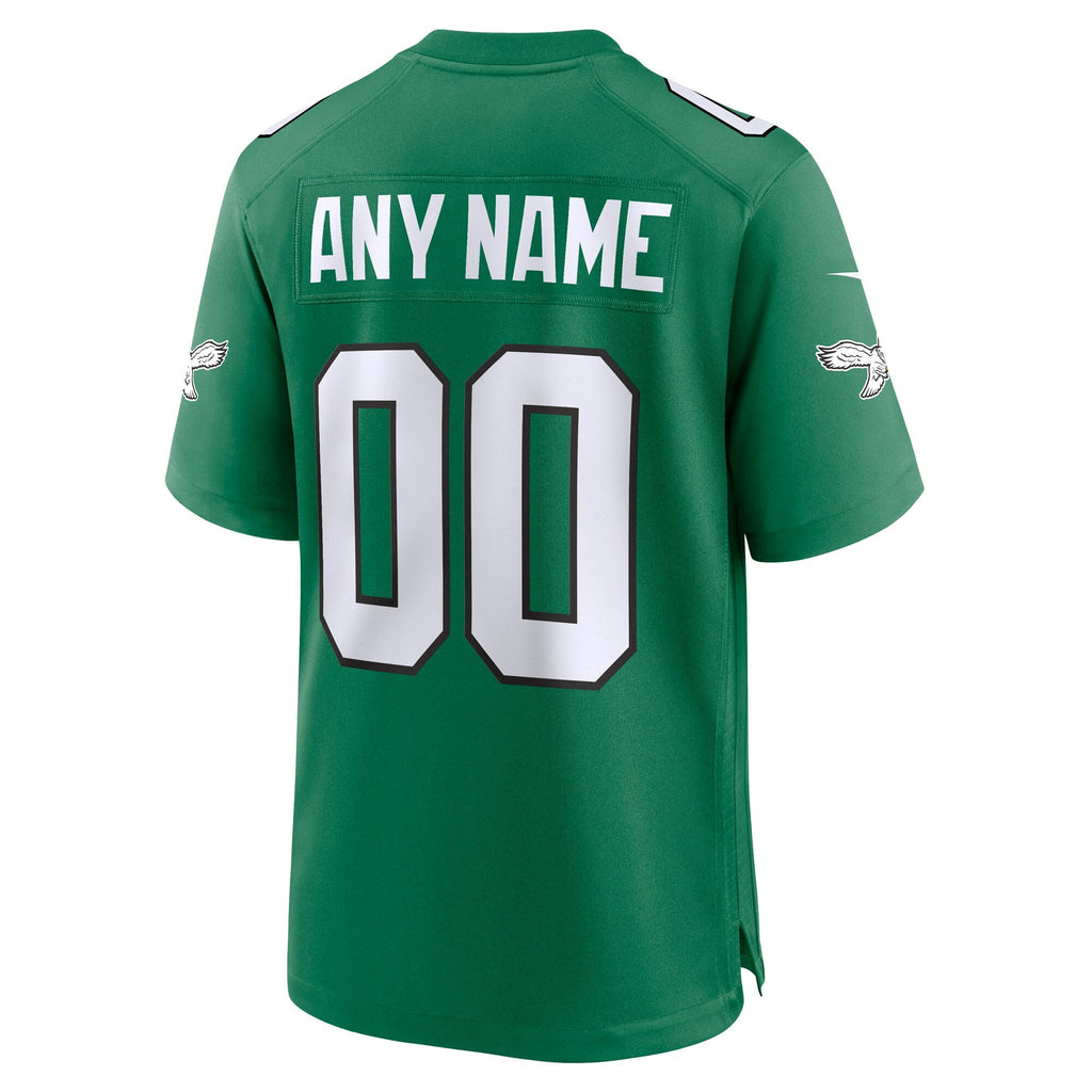 Philadelphia Eagles Kelly Green Alternate Custom Game Jersey