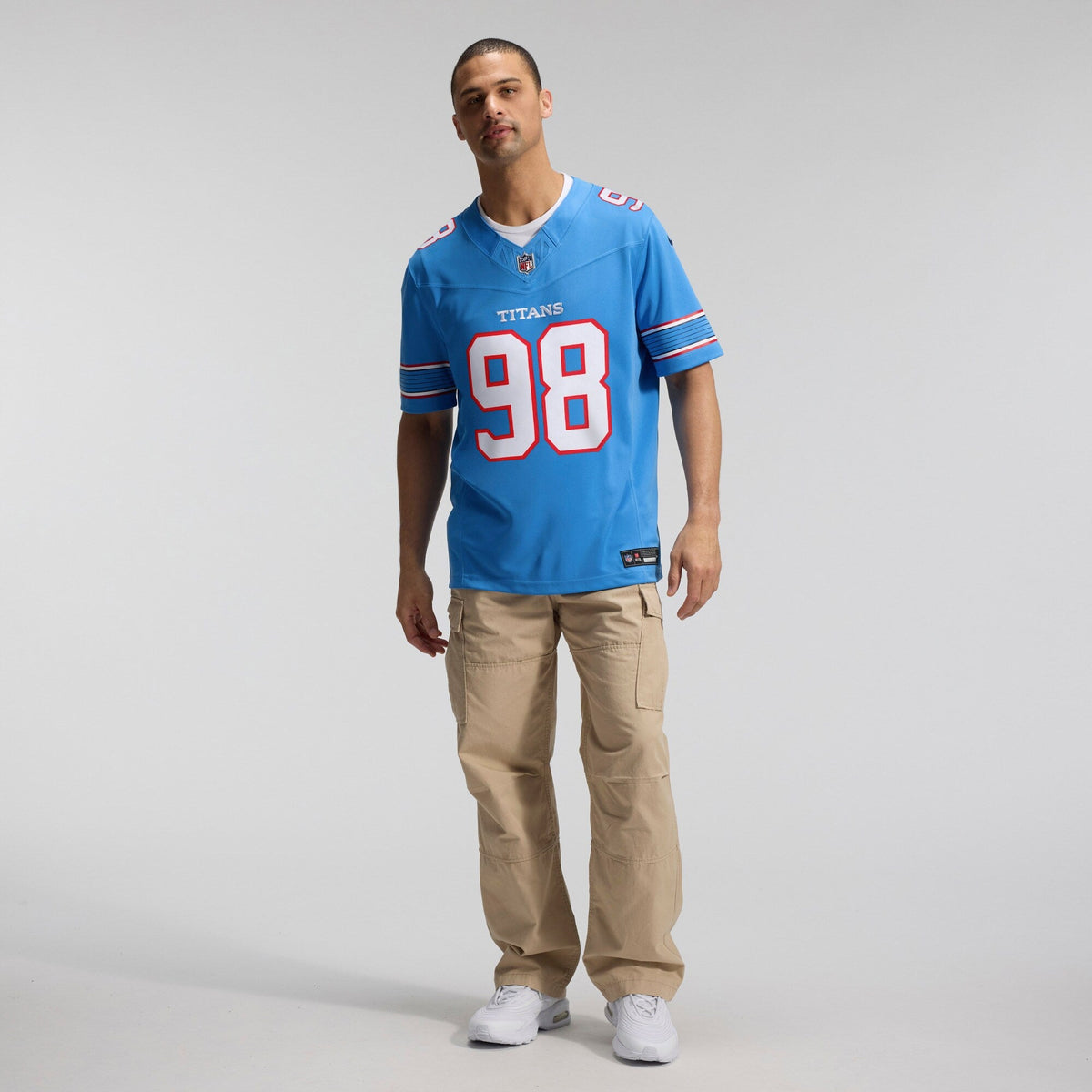 Tennessee Titans Jeffery Simmons Light Blue Team Vapor F.U.S.E. Stitched Limited Jersey