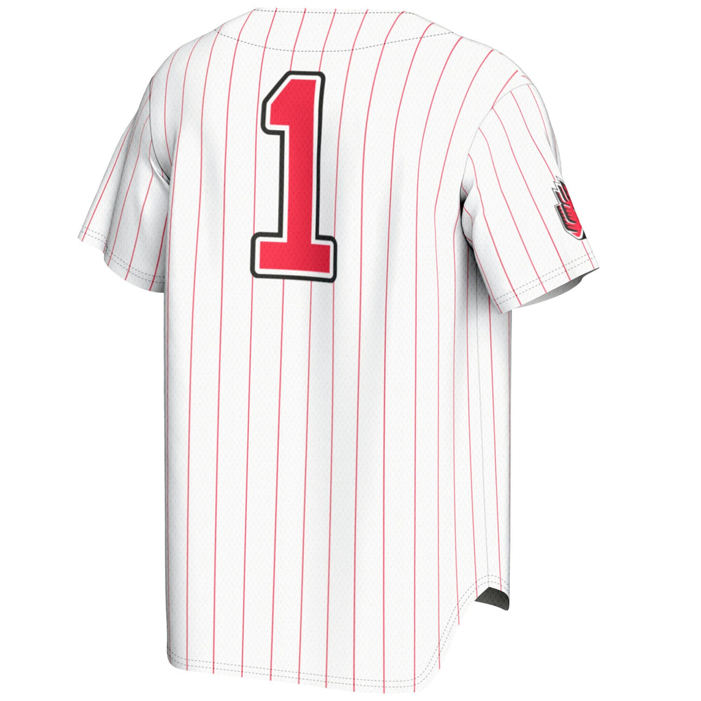 #1 Ball State Cardinals Lightweight Baseball Fashion Jersey - White