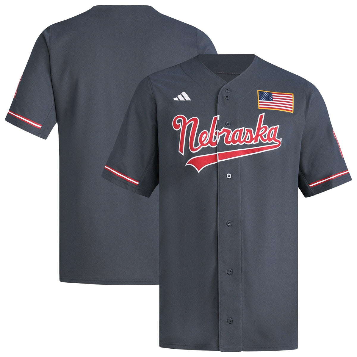 Gray Nebraska Huskers Replica Baseball Jersey