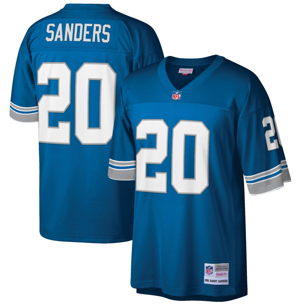 Detroit Lions Barry Sanders Blue Big & Tall 1996 Retired Player Replica Jersey