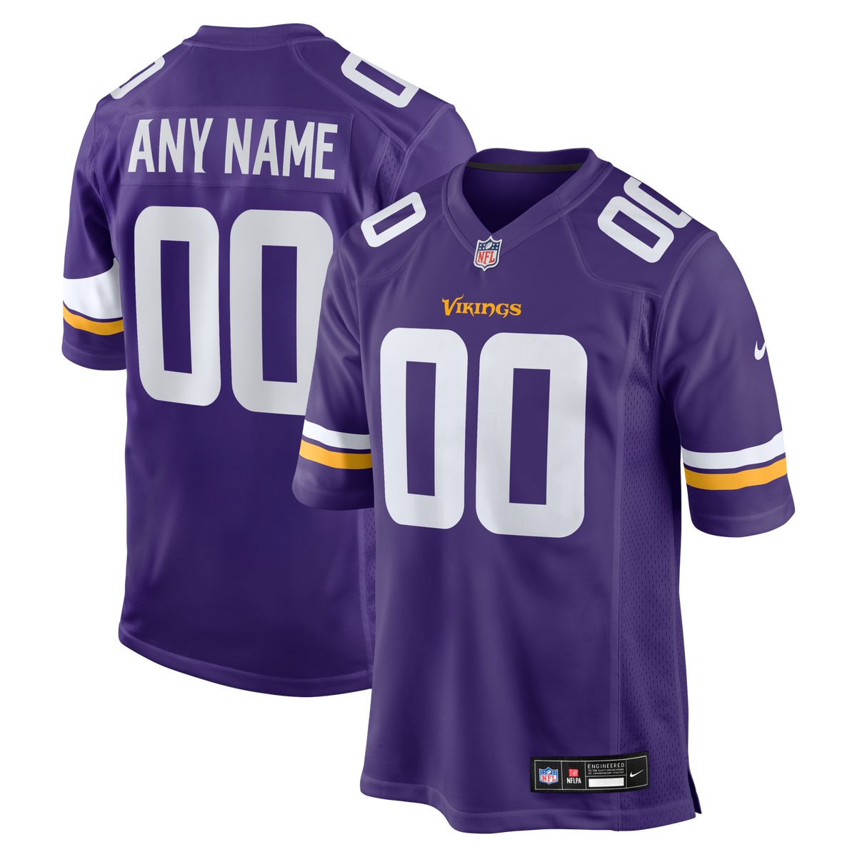 Minnesota Vikings Purple Custom Game Jersey