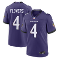 Baltimore Ravens Zay Flowers Purple Team Game Jersey