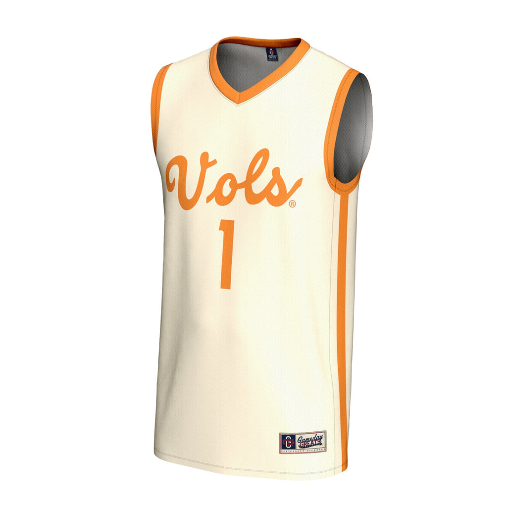 #1 Tennessee Volunteers Lightweight Basketball Fashion Jersey - Cream