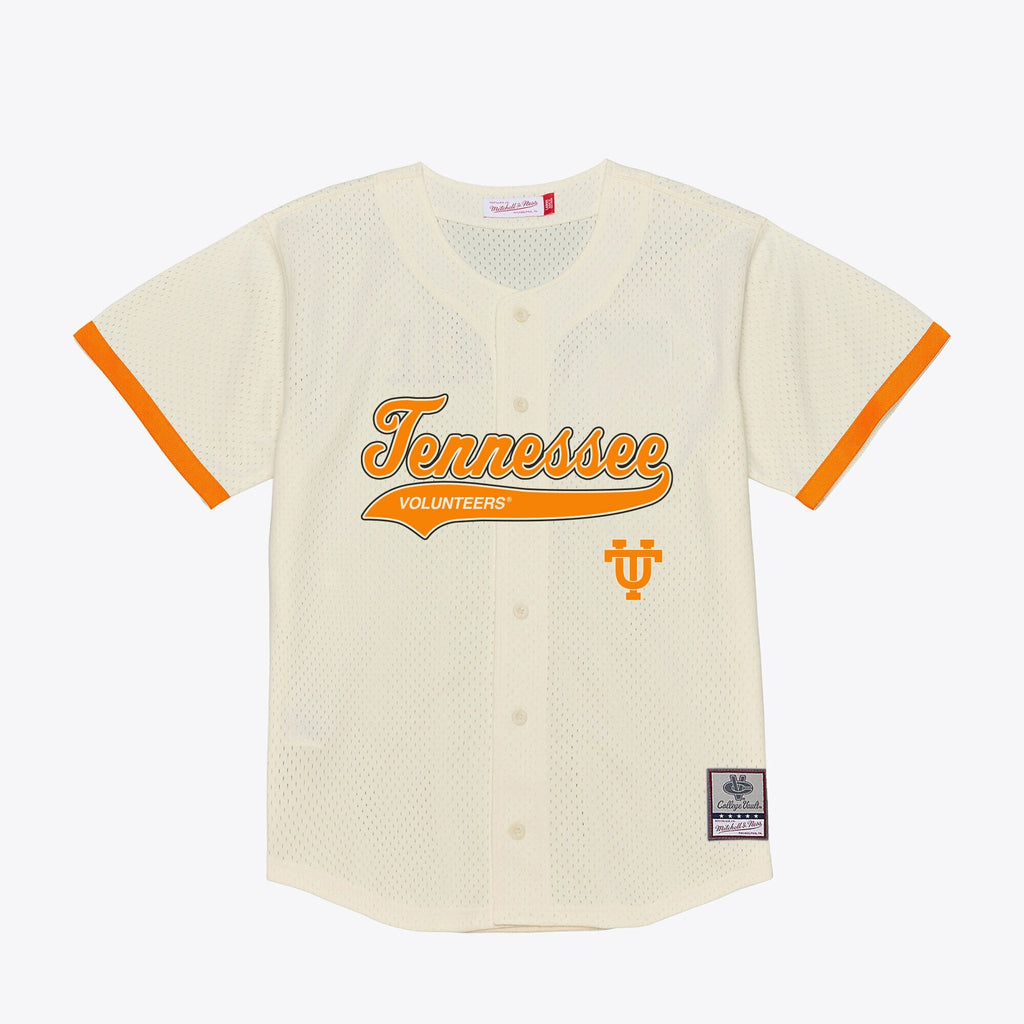 Tennessee Volunteers Mesh Button-Up Batting Practice Baseball Jersey - Cream