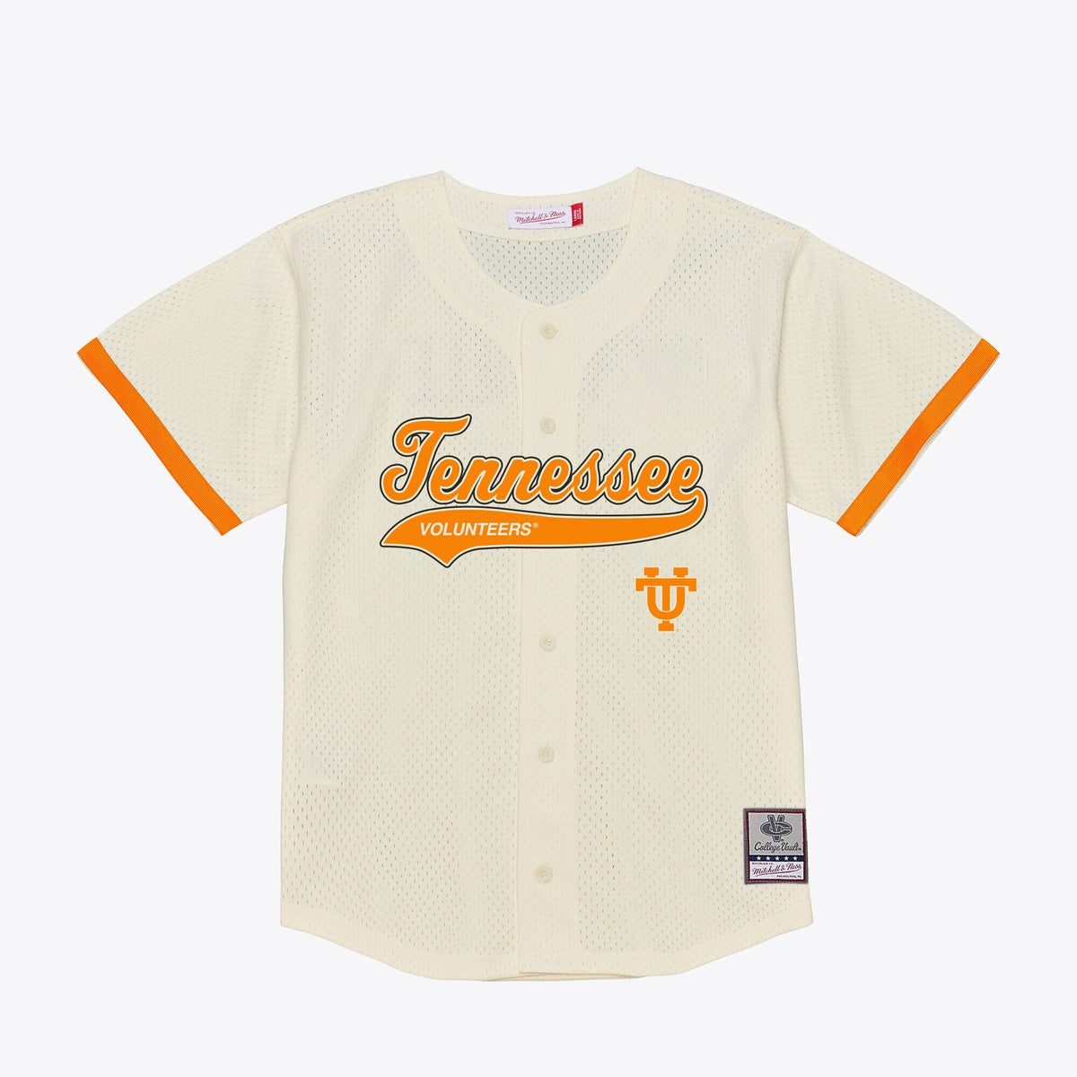 Tennessee Volunteers Mesh Button-Up Batting Practice Baseball Jersey - Cream