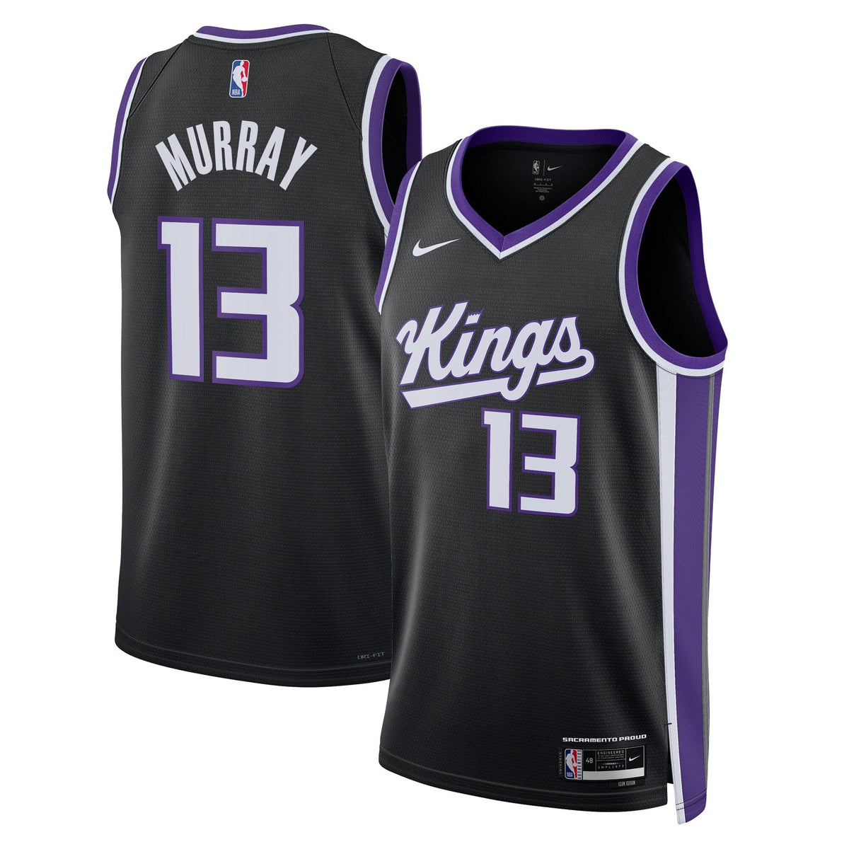 Sacramento Kings Icon Edition Swingman Jersey - Black - Keegan Murray