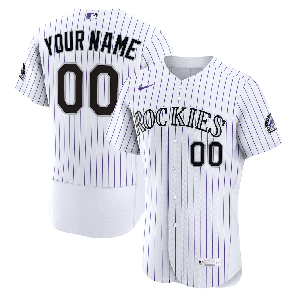 Colorado Rockies White Home Authentic Custom Jersey