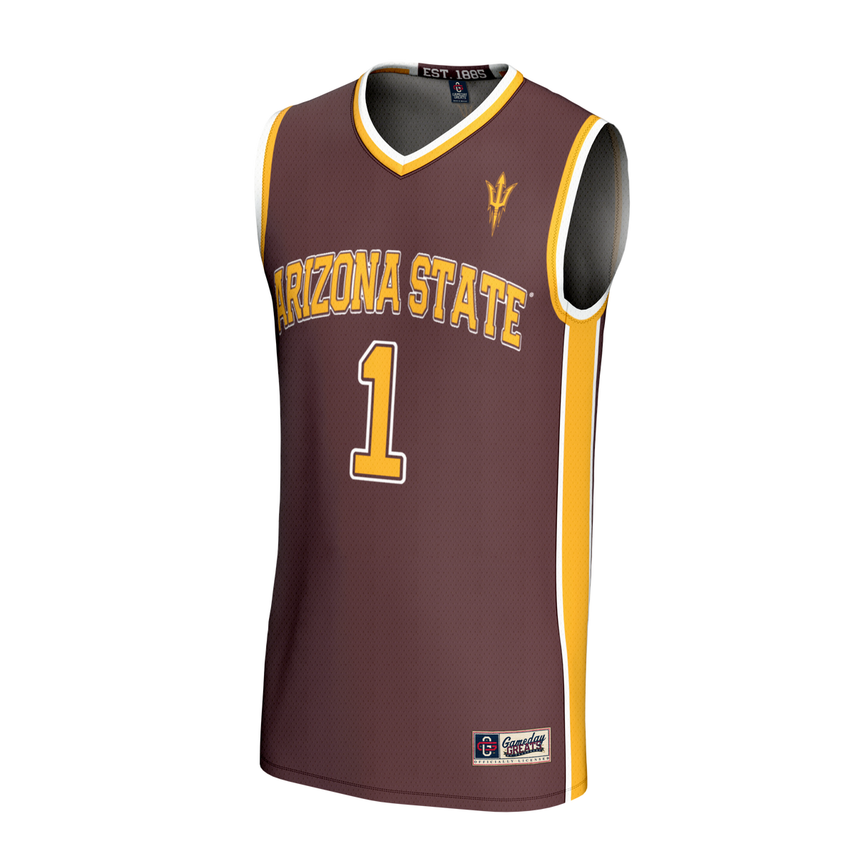 #1 Arizona State Sun Devils Lightweight Collegiate Basketball Fashion Jersey - Maroon
