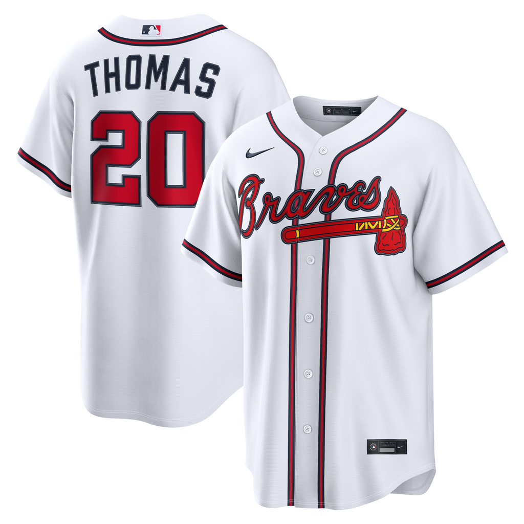 Atlanta Braves Lane Thomas White Home Replica Jersey