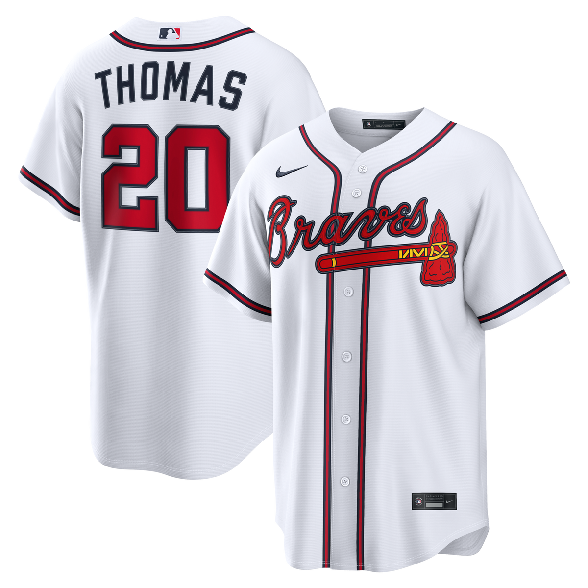 Atlanta Braves Lane Thomas White Home Replica Jersey