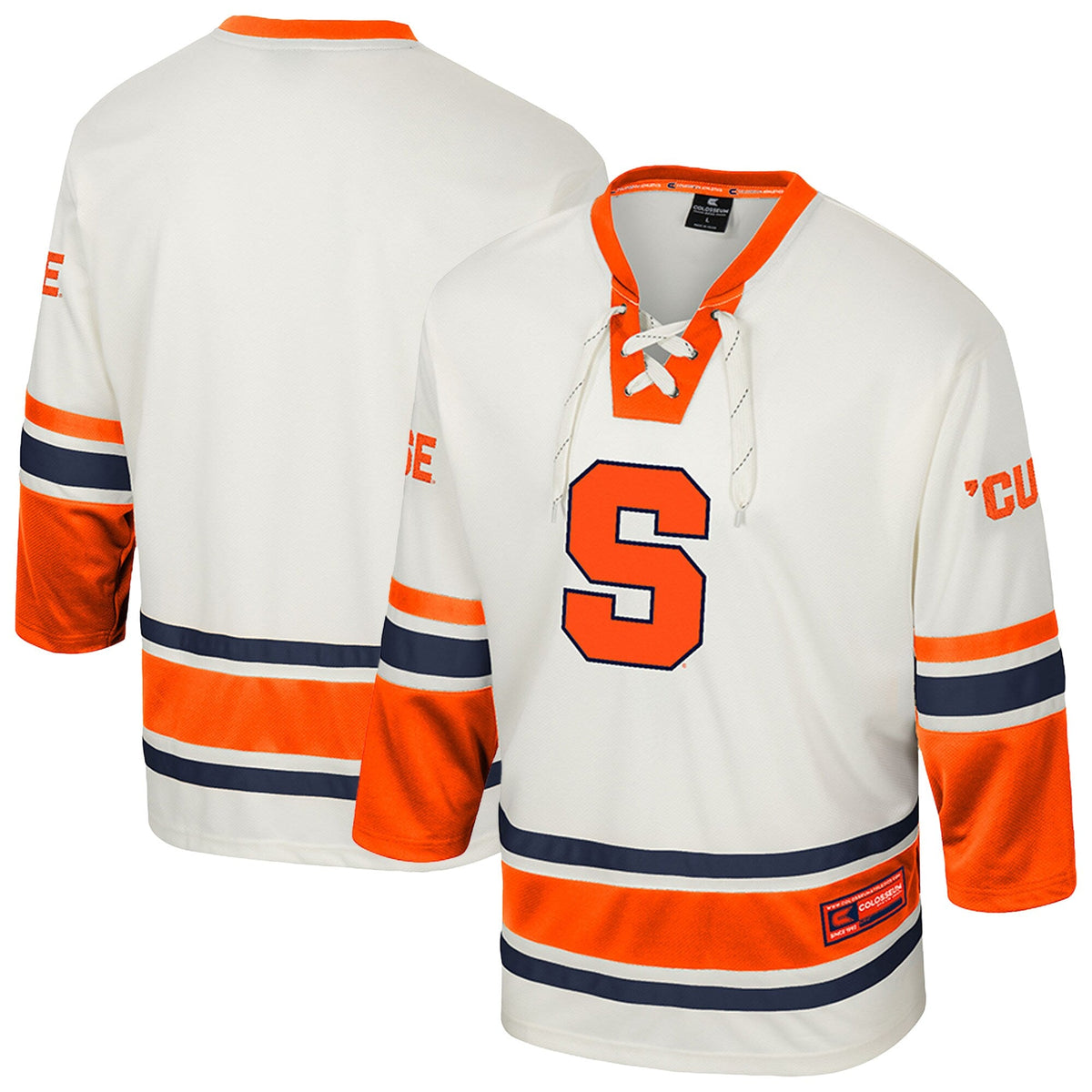 Syracuse Orange Puck Proud Fashion Hockey Jersey - Cream