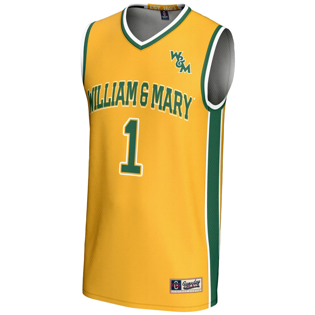 #1 William & Mary Tribe Lightweight Basketball Jersey - Gold