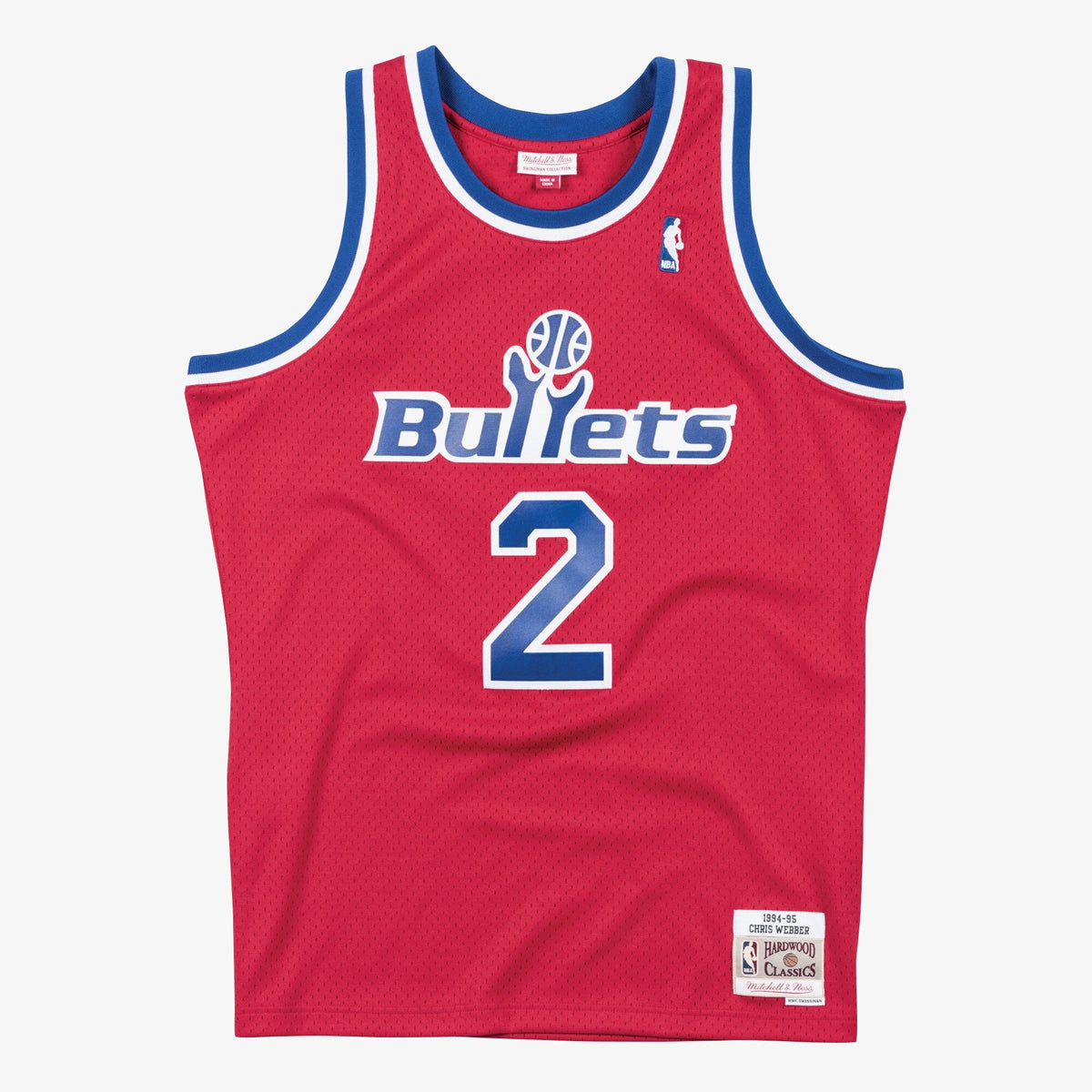 Washington Bullets Chris Webber 1994 Swingman Road Authentic Jersey - Scarlet