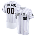 Colorado Rockies White Home Authentic Custom Jersey