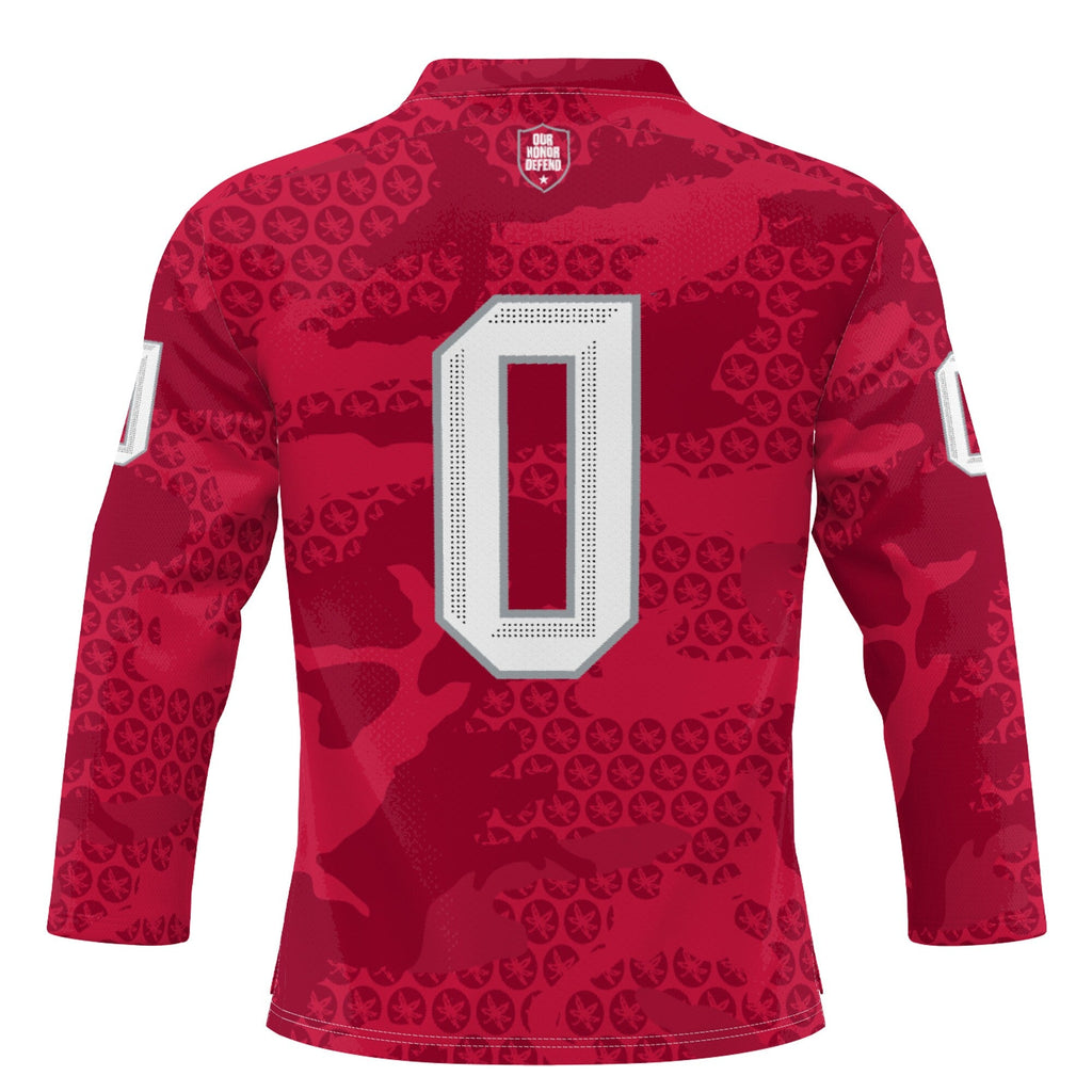 #0 Ohio State Buckeyes Ice Hockey Jersey - Scarlet