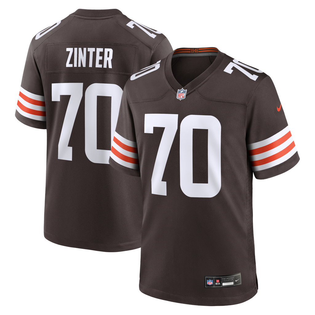 Cleveland Browns Zak Zinter Brown Team Game Jersey