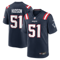 New England Patriots James Hudson Navy Team Game Jersey