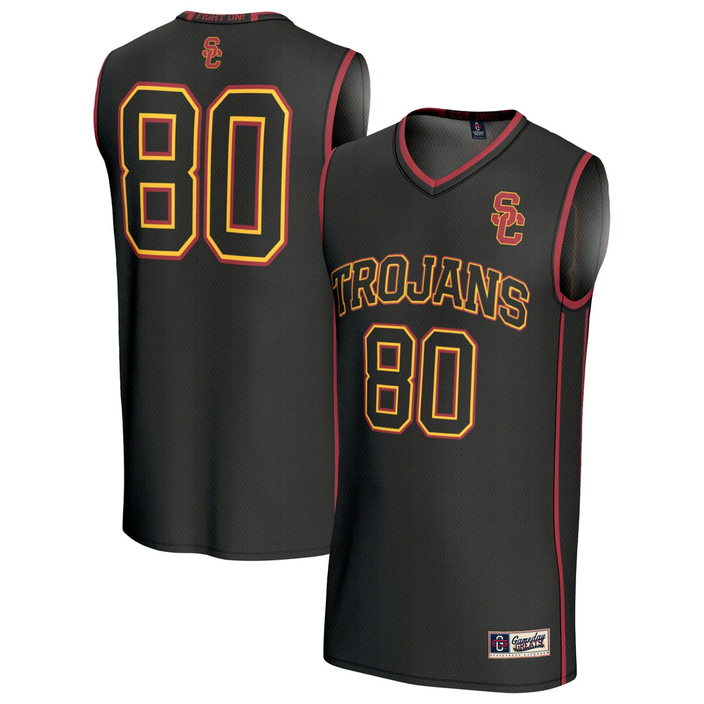 #80 USC Trojans Lightweight Basketball Fashion Jersey - Black