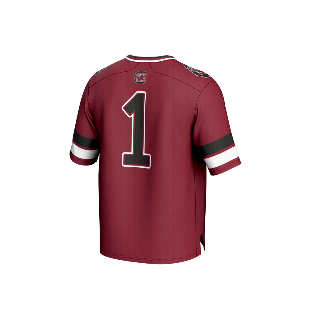 #1 South Carolina Gamecocks Lightweight Collegiate Football Fashion Jersey - Garnet