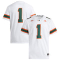 #1 White Miami Hurricanes Premier Jersey