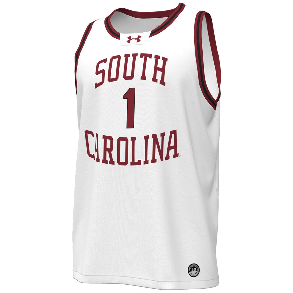 #1 South Carolina Gamecocks Throwback Replica Basketball Jersey - White