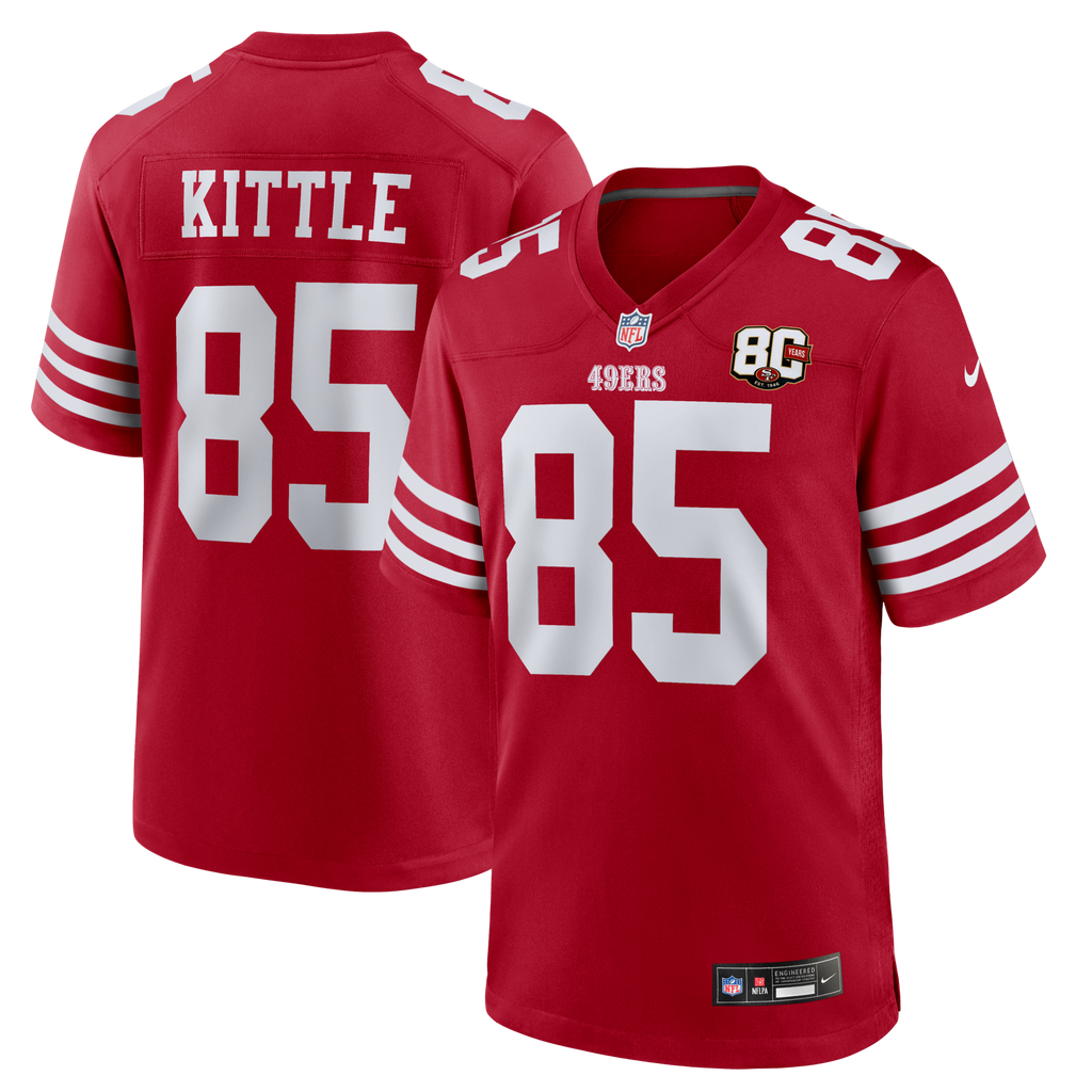 San Francisco 49ers George Kittle Scarlet 80th Anniversary Game Jersey