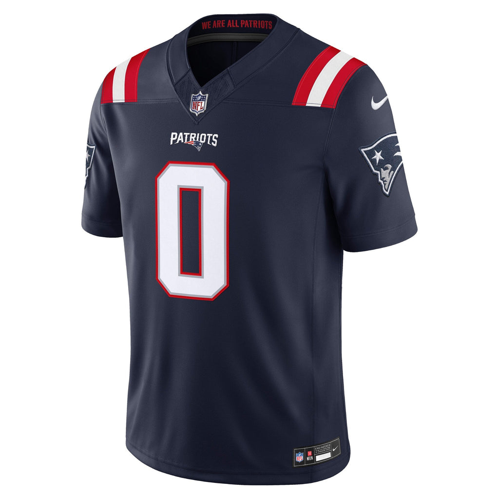 New England Patriots Christian Gonzalez Navy Team Vapor F.U.S.E. Stitched Limited Jersey