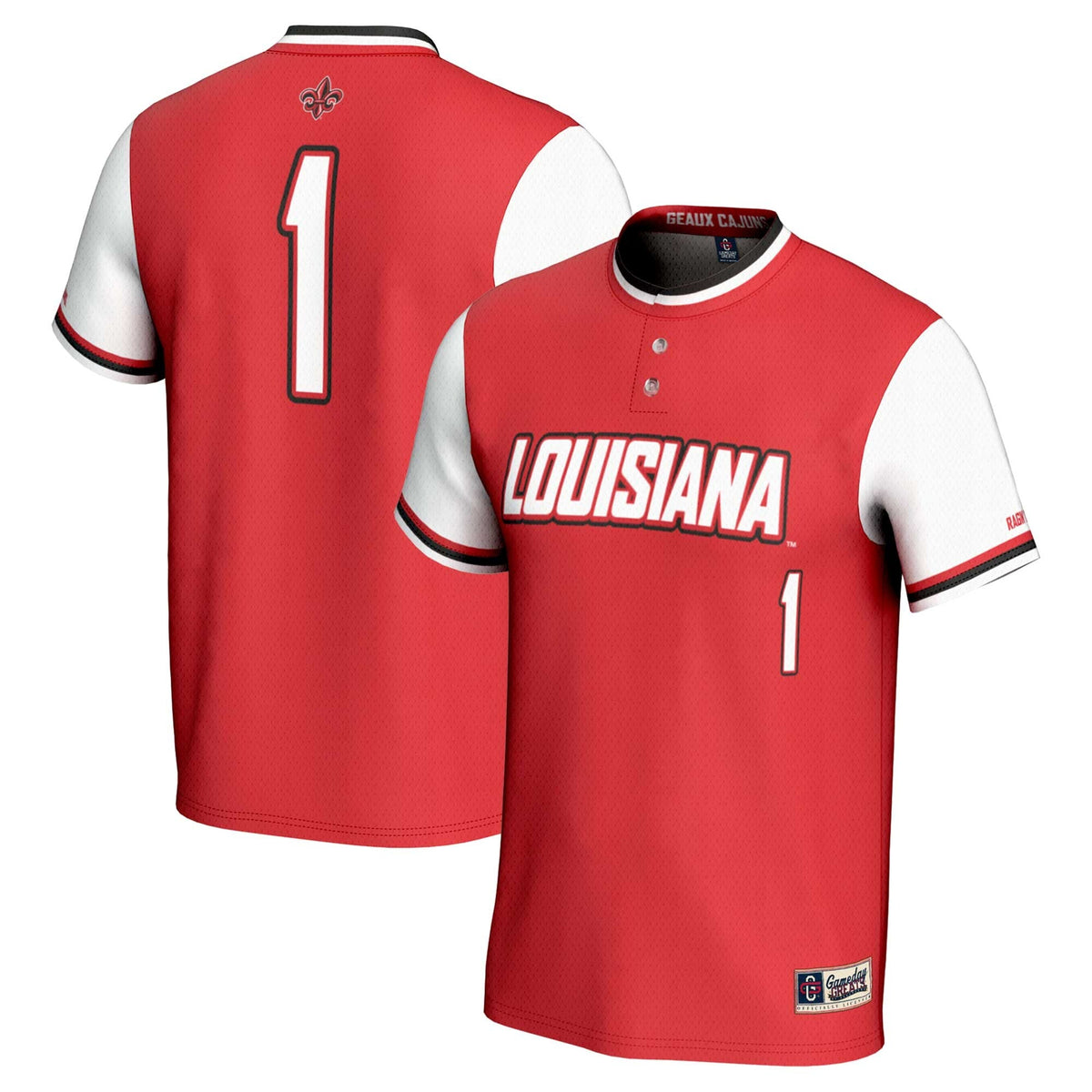 #1 Louisiana Ragin' Cajuns Lightweight Softball Jersey - Cardinal