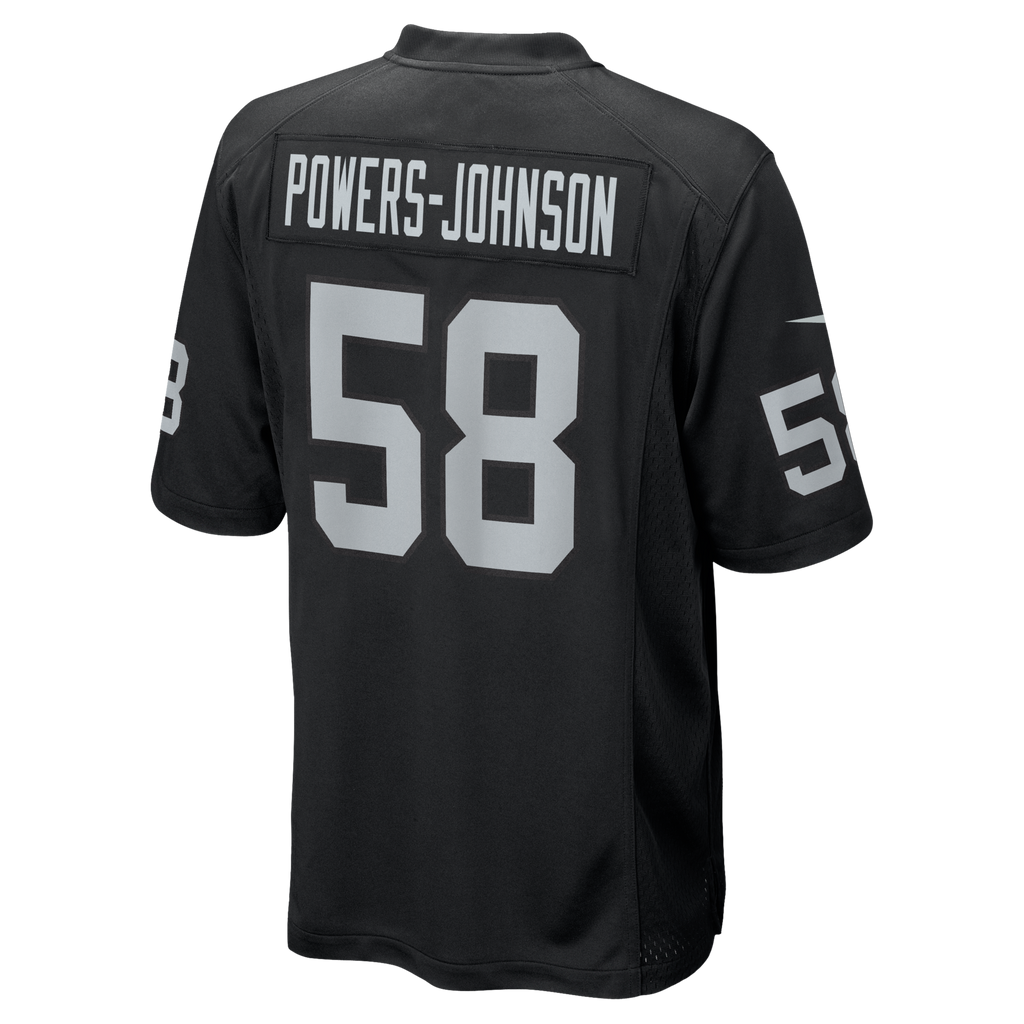 Las Vegas Raiders Jackson Powers-Johnson Black Team Game Jersey