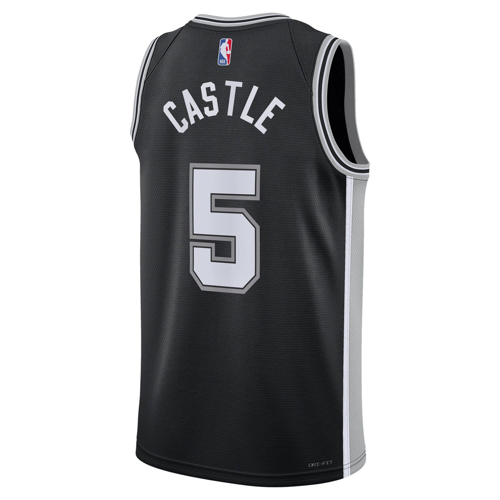 San Antonio Spurs Icon Swingman Jersey - Black - Stephon Castle