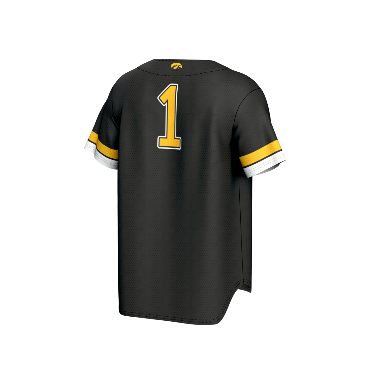 #1 Iowa Hawkeyes Adult Lightweight Collegiate Baseball Fashion Jersey - Black