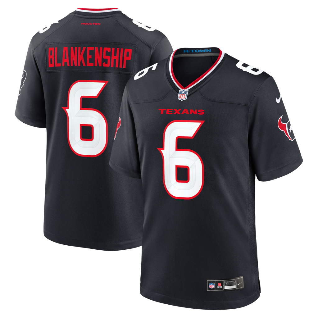 Houston Texans Reed Blankenship Navy Team Game Jersey