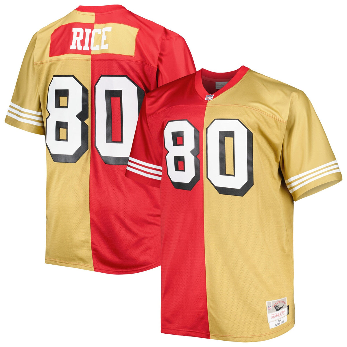 San Francisco 49ers Jerry Rice Scarlet/Gold Big & Tall Split Legacy Retired Player Replica Jersey