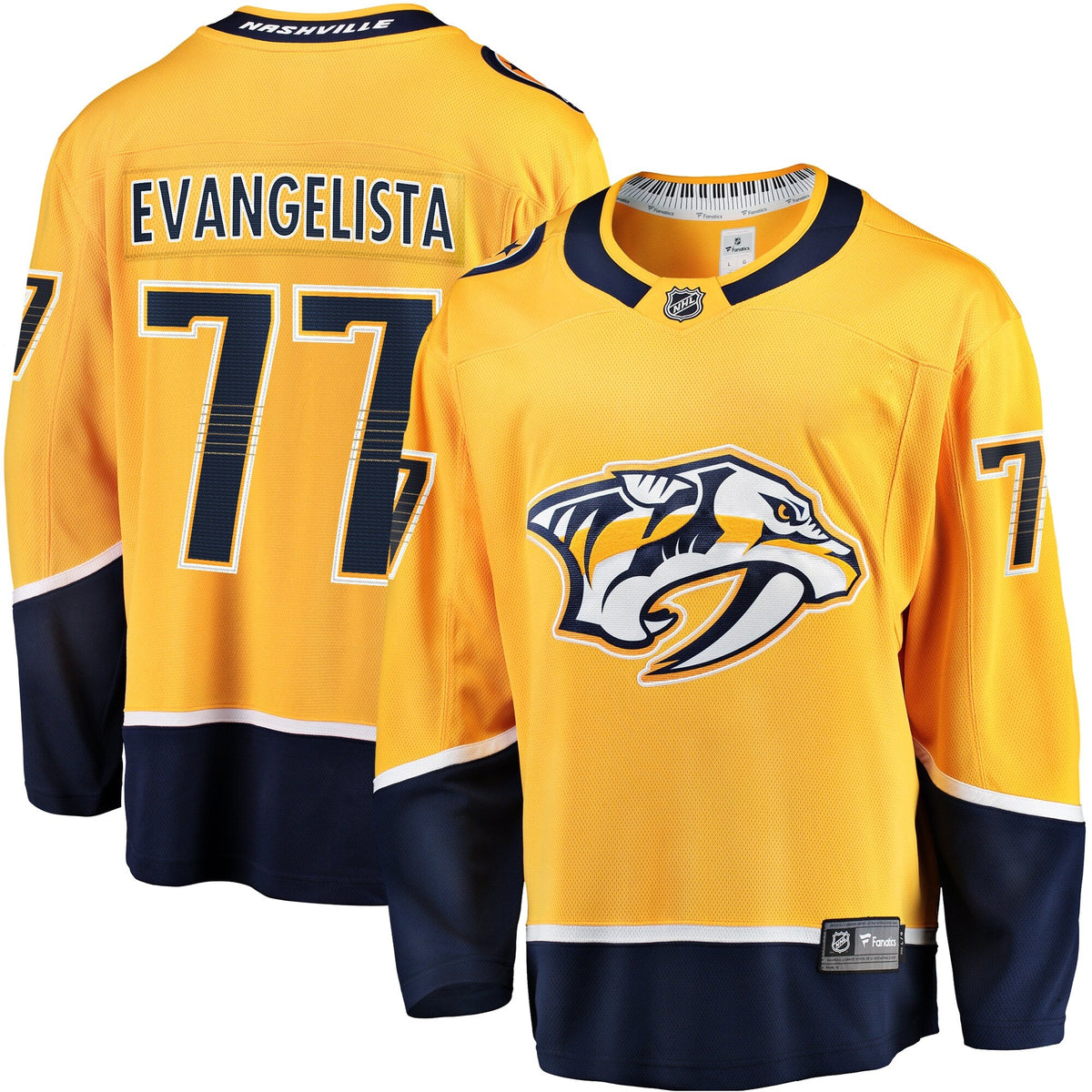 Nashville Predators Luke Evangelista Gold Premier Breakaway Player Jersey