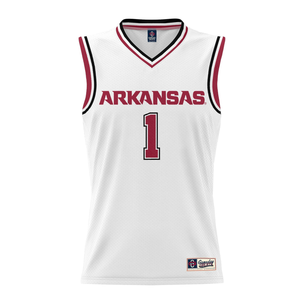 #1 Arkansas Razorbacks Lightweight Basketball Jersey - White