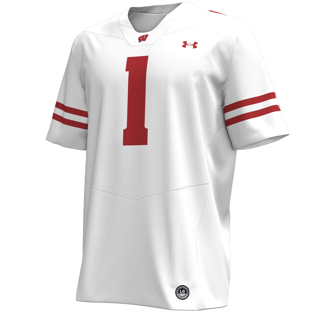#1 Wisconsin Badgers Replica Football Jersey - White