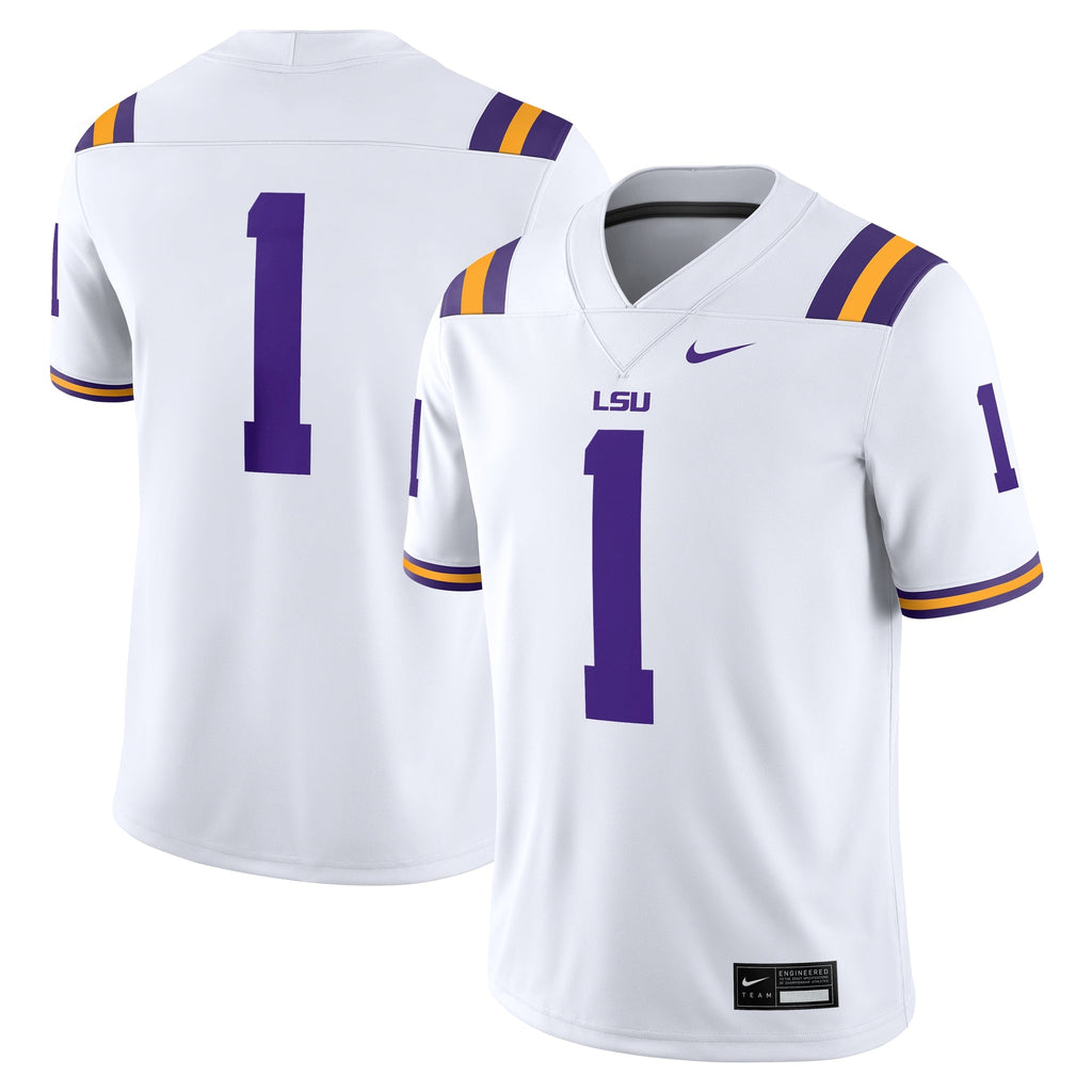 #1 LSU Tigers Game Jersey - White
