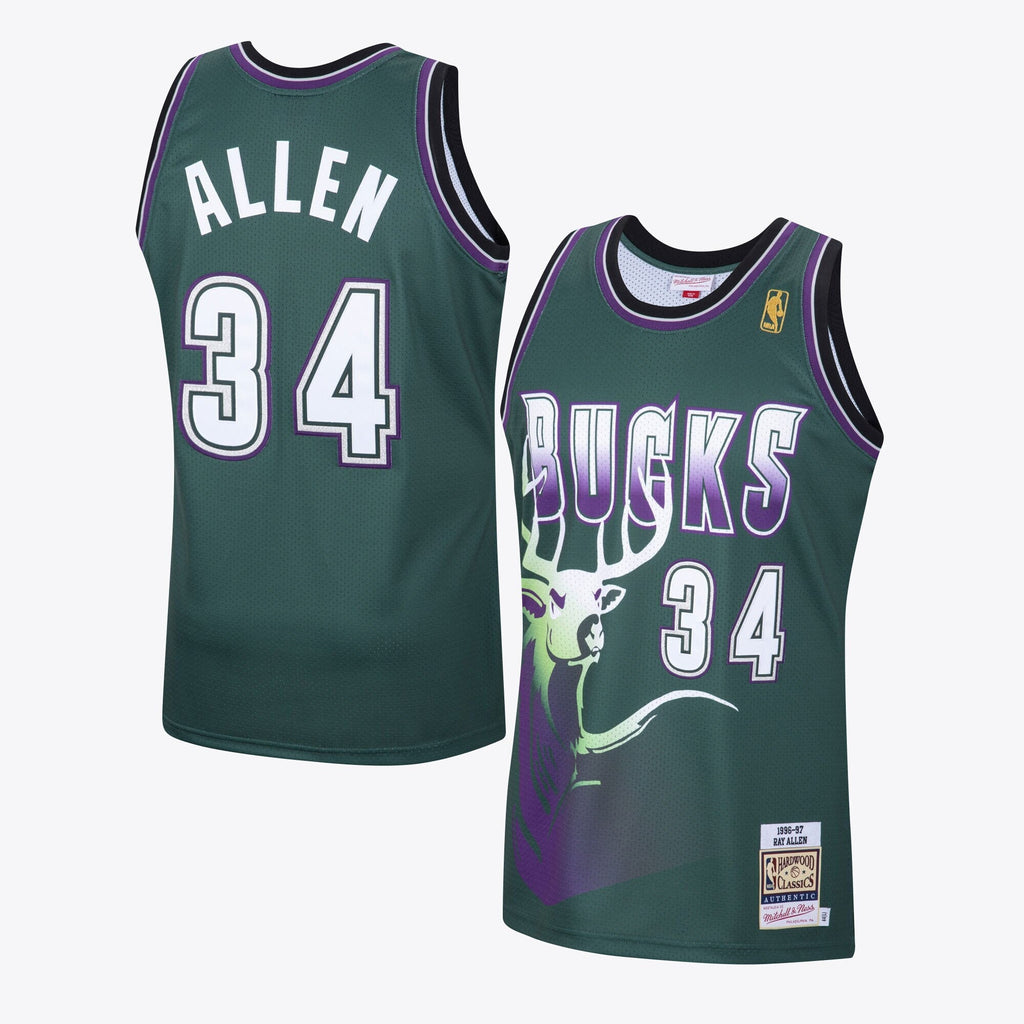 Milwaukee Bucks Ray Allen 1996 Hardwood Classics Alternate Swingman Jersey - Dark Green