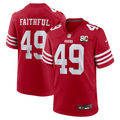 San Francisco 49ers The Faithful Scarlet 80th Anniversary Game Jersey