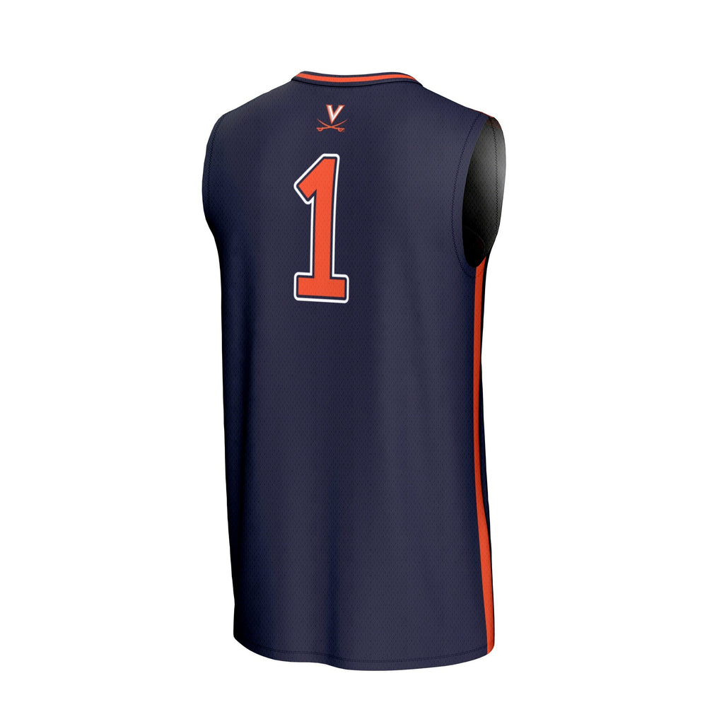 #1 Virginia Cavaliers Lightweight Basketball Fashion Jersey - Navy