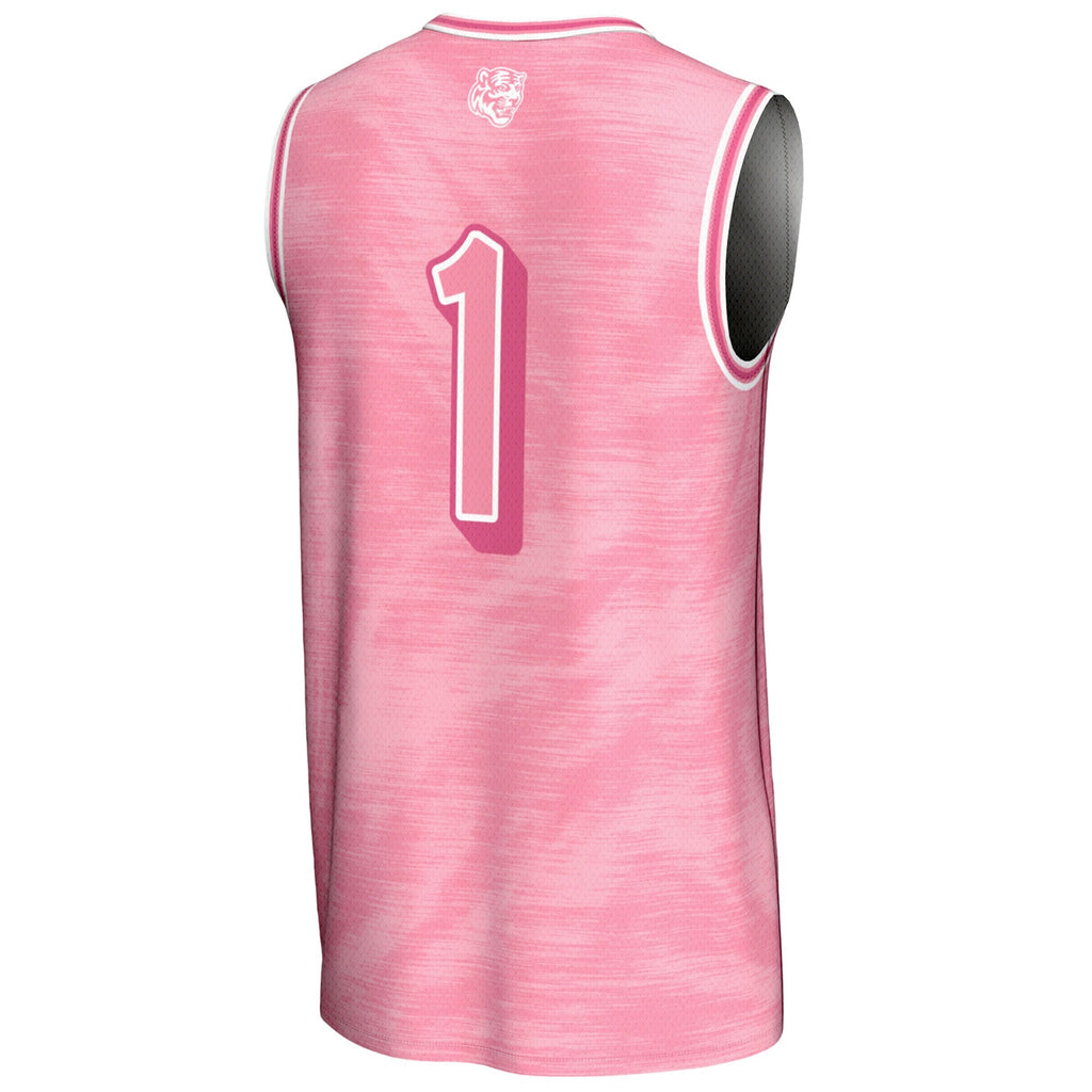 #1 Memphis Tigers Lightweight Basketball Fashion Jersey - Pink
