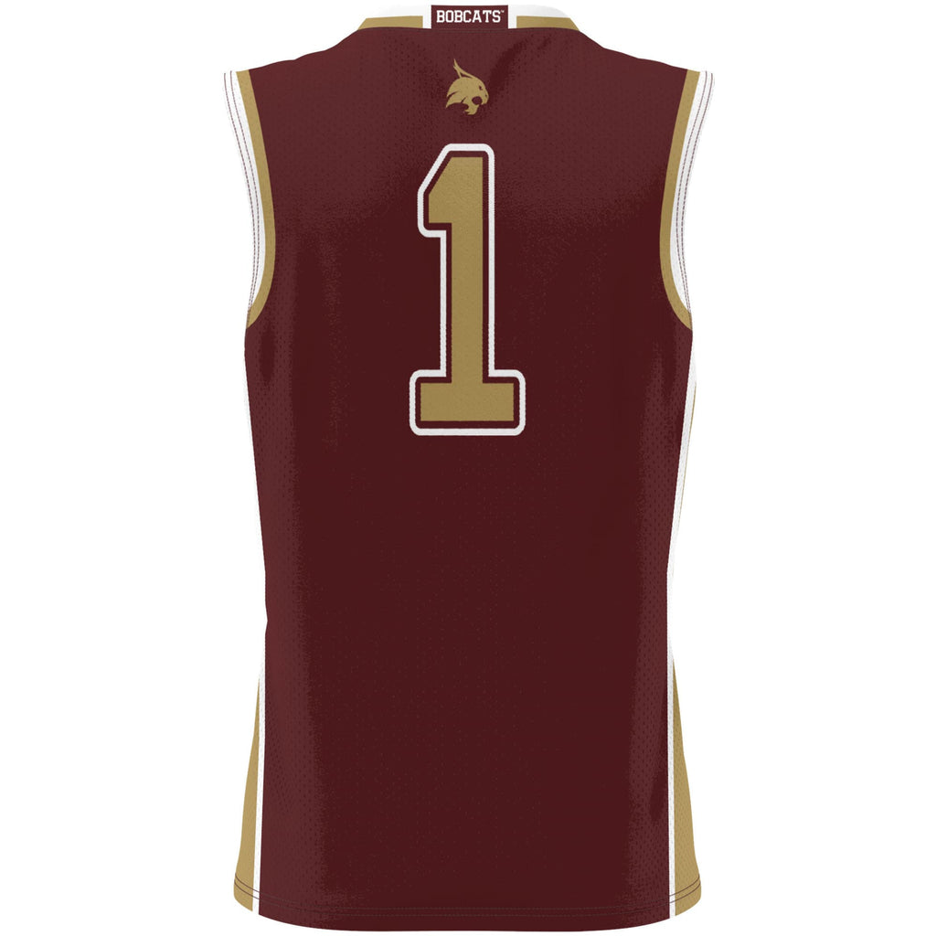 #1 Texas State Bobcats Lightweight Basketball Jersey - Maroon