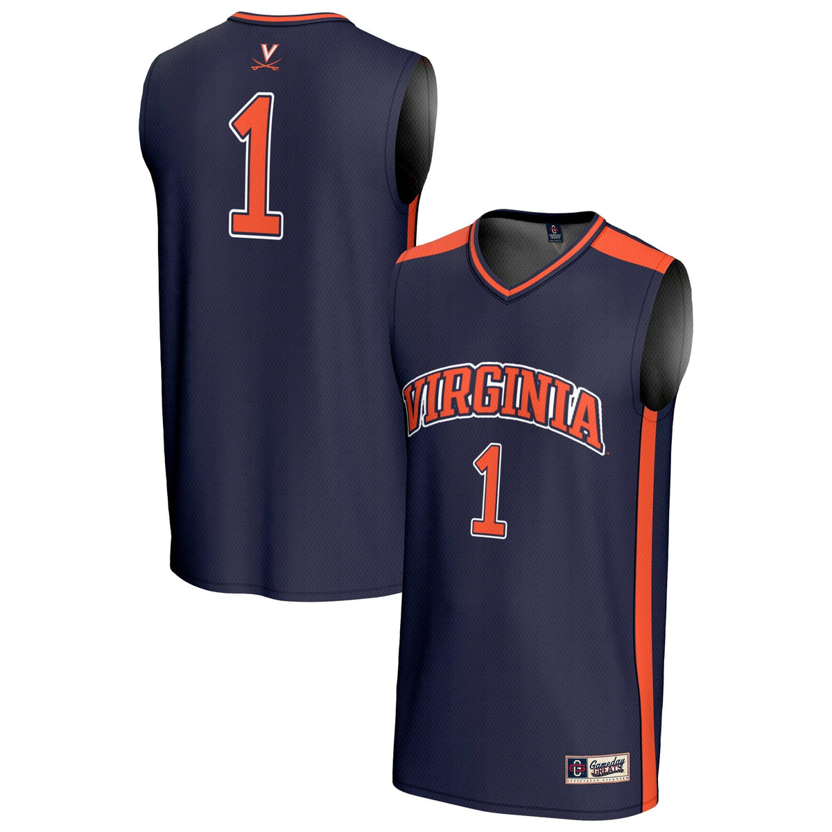 #1 Virginia Cavaliers Lightweight Basketball Fashion Jersey - Navy