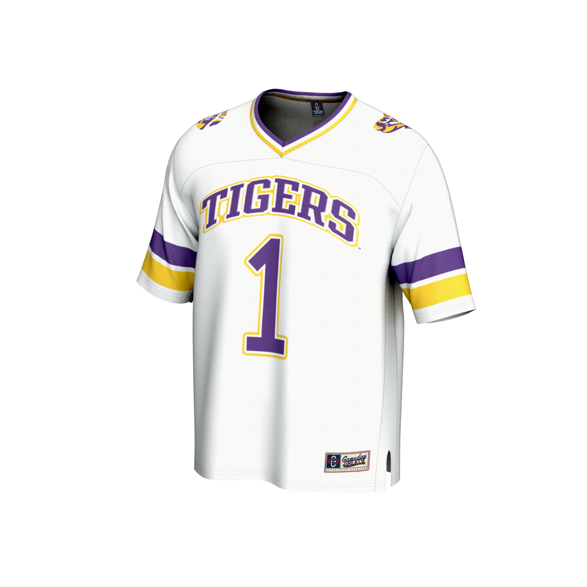 #1 LSU Tigers Collegiate Football Fashion Jersey - White