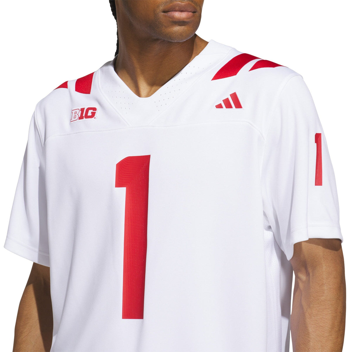 #1 White Nebraska Huskers Away Premier Football Jersey