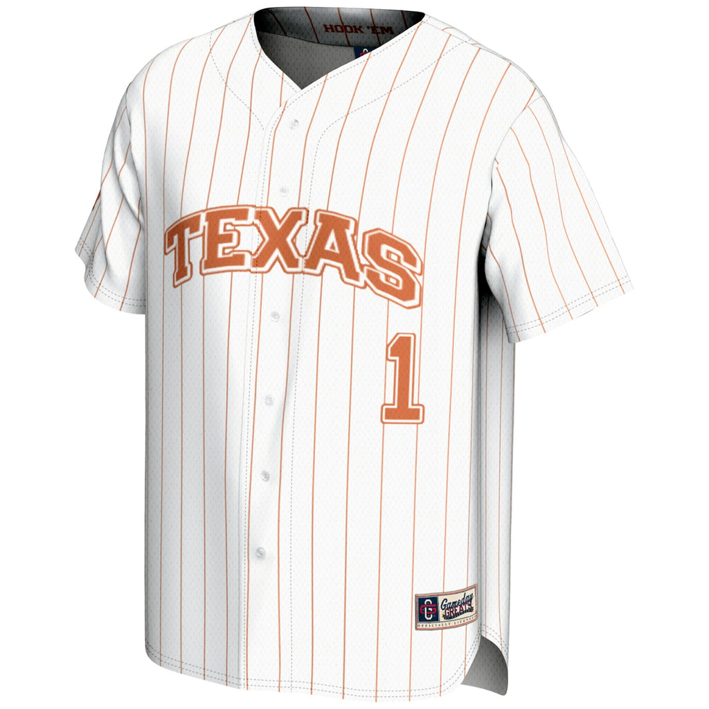 #1 Texas Longhorns Lightweight Baseball Jersey - White